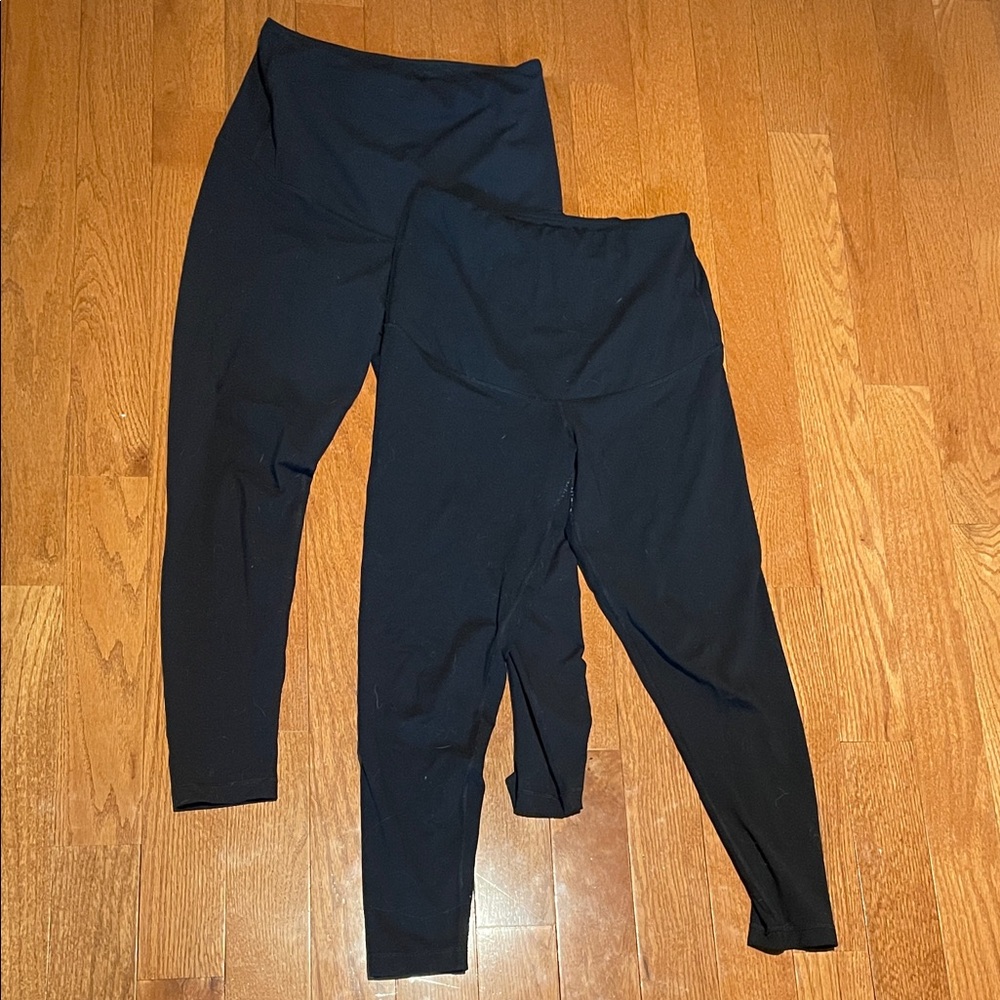 Isabel Maternity Black Full Panel Leggings